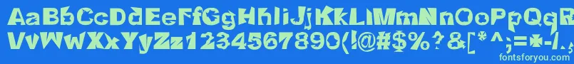 Crackho Font – Green Fonts on Blue Background