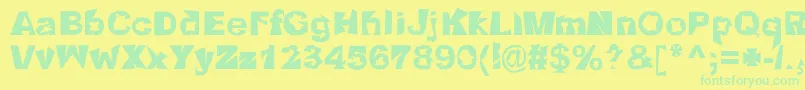 Crackho Font – Green Fonts on Yellow Background