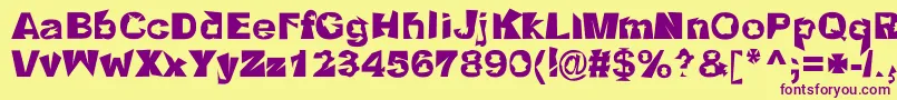 Crackho Font – Purple Fonts on Yellow Background
