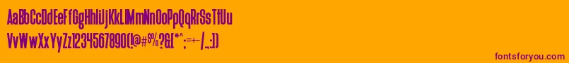 Deutschlander Font – Purple Fonts on Orange Background