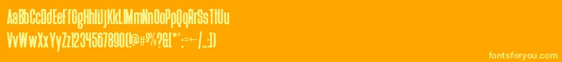 Deutschlander Font – Yellow Fonts on Orange Background