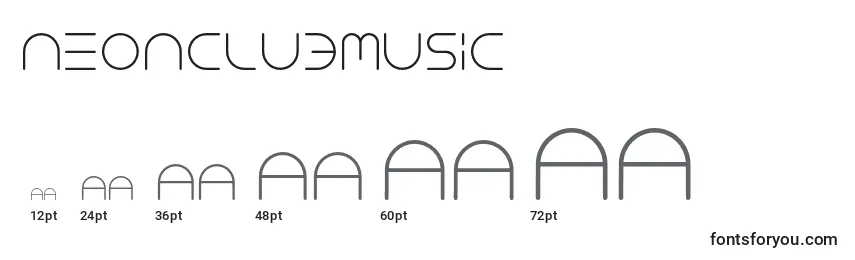 NeonClubMusic Font Sizes