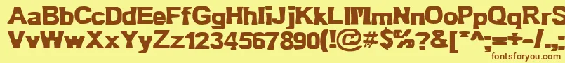 Bn Oldfashion-Schriftart – Braune Schriften auf gelbem Hintergrund