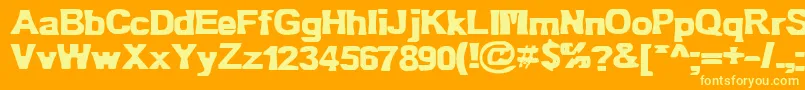 Bn Oldfashion-Schriftart – Gelbe Schriften auf orangefarbenem Hintergrund