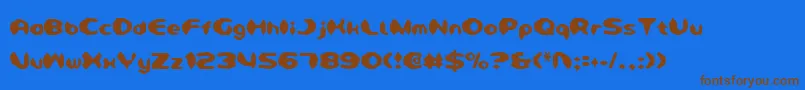 DetonatorCondensed Font – Brown Fonts on Blue Background