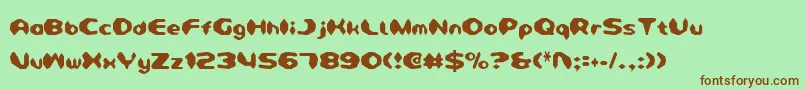 DetonatorCondensed Font – Brown Fonts on Green Background