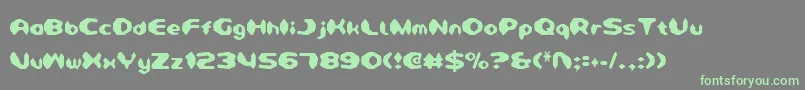 フォントDetonatorCondensed – 灰色の背景に緑のフォント