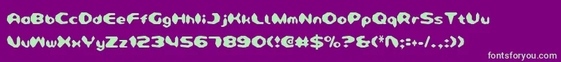 DetonatorCondensed-fontti – vihreät fontit violetilla taustalla