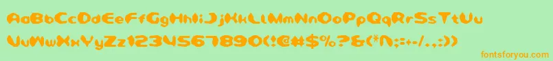 DetonatorCondensed Font – Orange Fonts on Green Background