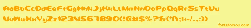 DetonatorCondensed Font – Orange Fonts on Yellow Background