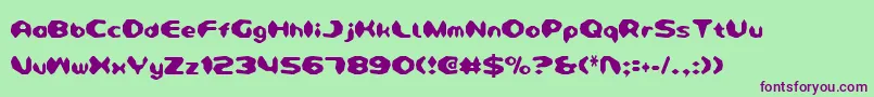 フォントDetonatorCondensed – 緑の背景に紫のフォント