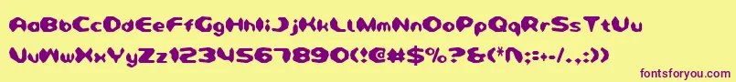 DetonatorCondensed Font – Purple Fonts on Yellow Background