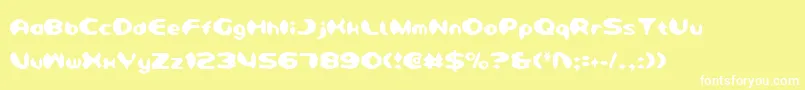 フォントDetonatorCondensed – 黄色い背景に白い文字