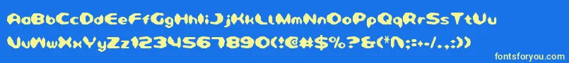 フォントDetonatorCondensed – 黄色の文字、青い背景