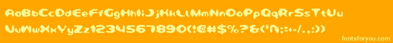 DetonatorCondensed-Schriftart – Gelbe Schriften auf orangefarbenem Hintergrund