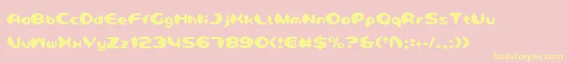 DetonatorCondensed Font – Yellow Fonts on Pink Background