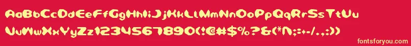 DetonatorCondensed-fontti – keltaiset fontit punaisella taustalla