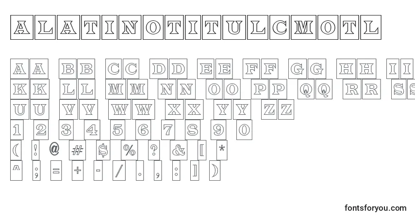 A fonte ALatinotitulcmotl – alfabeto, números, caracteres especiais