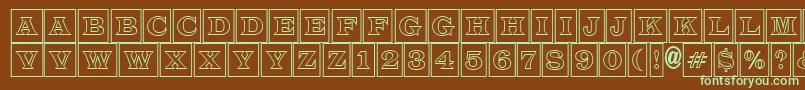 ALatinotitulcmotl Font – Green Fonts on Brown Background