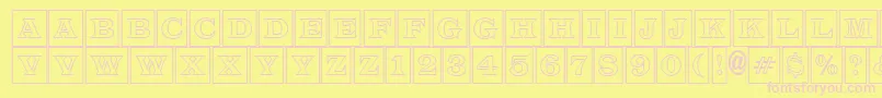 ALatinotitulcmotl-fontti – vaaleanpunaiset fontit keltaisella taustalla