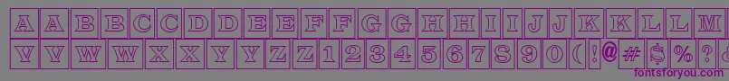 フォントALatinotitulcmotl – 紫色のフォント、灰色の背景