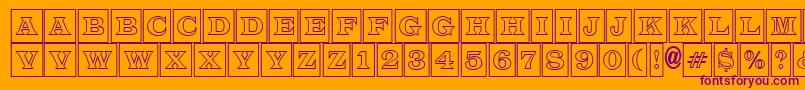 Шрифт ALatinotitulcmotl – фиолетовые шрифты на оранжевом фоне