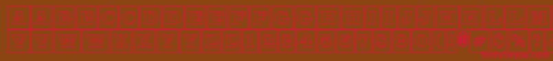 ALatinotitulcmotl-Schriftart – Rote Schriften auf braunem Hintergrund