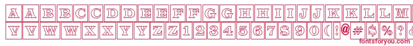 フォントALatinotitulcmotl – 白い背景に赤い文字