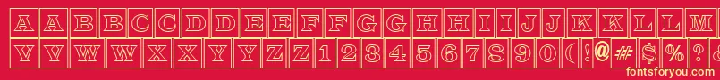 ALatinotitulcmotl Font – Yellow Fonts on Red Background