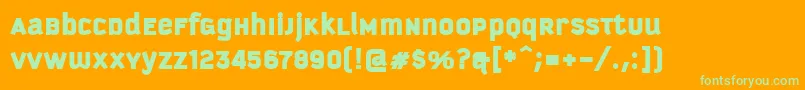 KautivaUniBlack Font – Green Fonts on Orange Background