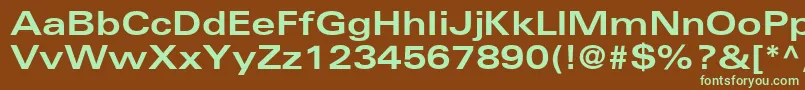 NovaBlackExpandedSsiExtraBoldExpanded-fontti – vihreät fontit ruskealla taustalla
