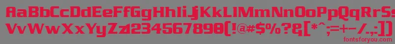 Czcionka JamesEightEleven – czerwone czcionki na szarym tle