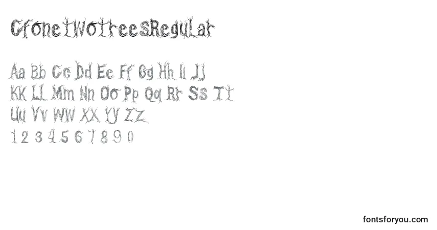 Schriftart CfonetwotreesRegular – Alphabet, Zahlen, spezielle Symbole