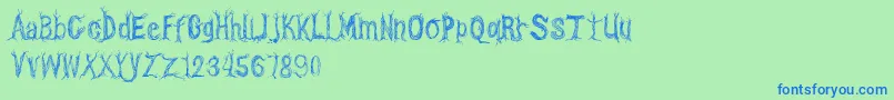 CfonetwotreesRegular Font – Blue Fonts on Green Background