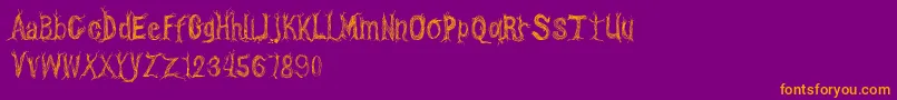 CfonetwotreesRegular Font – Orange Fonts on Purple Background