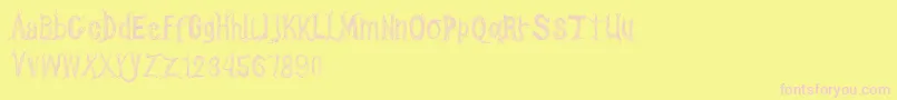 CfonetwotreesRegular Font – Pink Fonts on Yellow Background