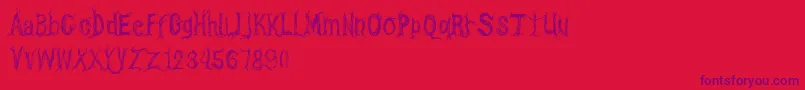 Police CfonetwotreesRegular – polices violettes sur fond rouge