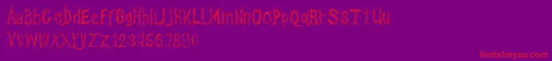 CfonetwotreesRegular-Schriftart – Rote Schriften auf violettem Hintergrund