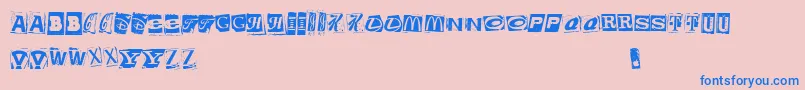 BrandsKidnapped-Schriftart – Blaue Schriften auf rosa Hintergrund