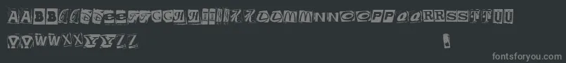 BrandsKidnapped-Schriftart – Graue Schriften auf schwarzem Hintergrund