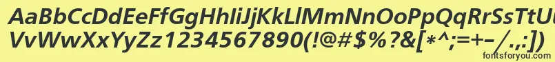 FreesetdemicItalic-fontti – mustat fontit keltaisella taustalla