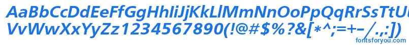 FreesetdemicItalic-fontti – siniset fontit valkoisella taustalla