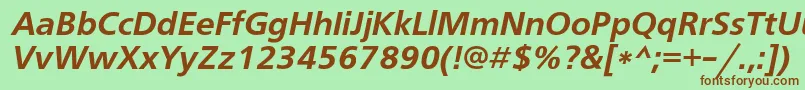 FreesetdemicItalic-fontti – ruskeat fontit vihreällä taustalla