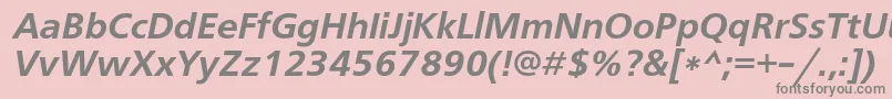 FreesetdemicItalic-Schriftart – Graue Schriften auf rosa Hintergrund