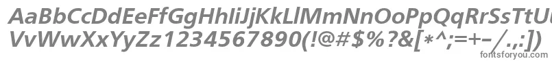 FreesetdemicItalic-fontti – harmaat kirjasimet valkoisella taustalla