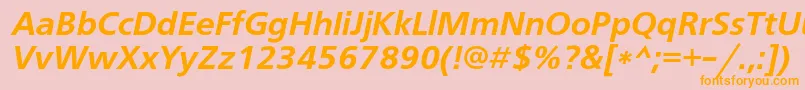FreesetdemicItalic-Schriftart – Orangefarbene Schriften auf rosa Hintergrund