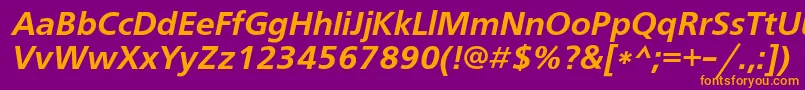 Шрифт FreesetdemicItalic – оранжевые шрифты на фиолетовом фоне