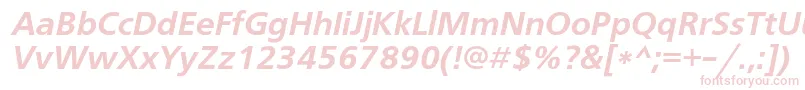 フォントFreesetdemicItalic – 白い背景にピンクのフォント
