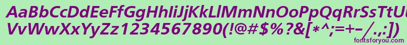 FreesetdemicItalic-fontti – violetit fontit vihreällä taustalla