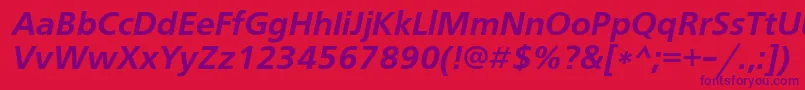 Шрифт FreesetdemicItalic – фиолетовые шрифты на красном фоне